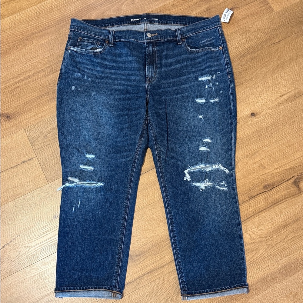 Old Navy Women's Boyfriend Jeans - Dark Blue